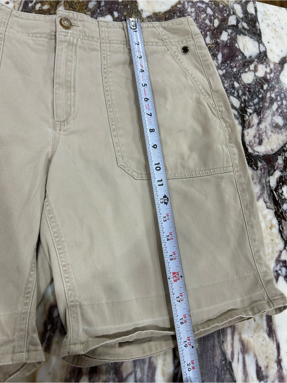 L.L. Bean Women's Light Khaki Utility Shorts - Picture 6 of 7